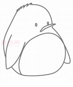 胖企鹅简笔画第4步