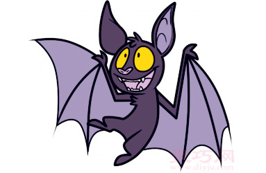 幼兒簡筆畫卡通蝙蝠的畫法 教你如何畫卡通蝙蝠簡筆畫