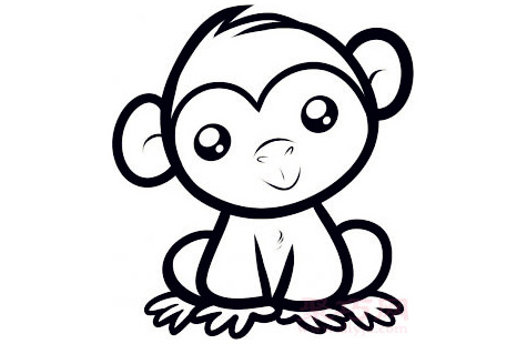 兒童簡筆畫小猩猩的畫法 教你如何畫小猩猩簡筆畫