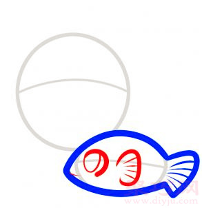 热带鱼简笔画第3步