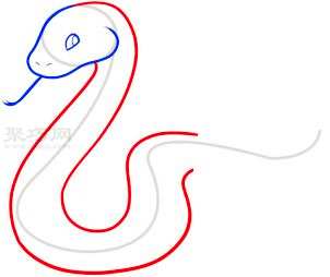 蛇简笔画第4步