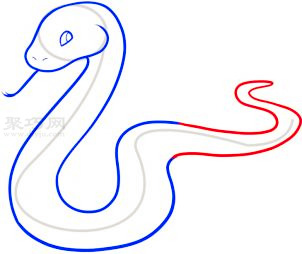 蛇简笔画第5步