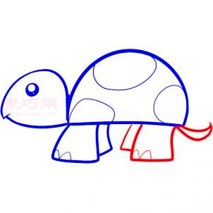 幼儿小乌龟简笔画第4步