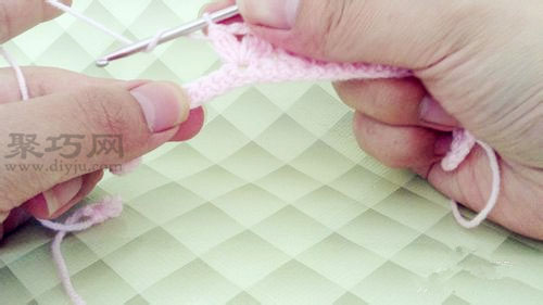 簡單鉤針編織針法：棗形針的鉤法圖解