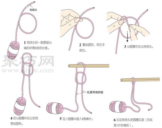 織毛衣起針方法介紹 棒針起針法圖解