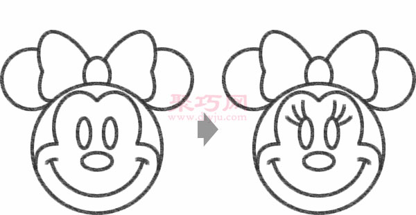 老鼠米妮的画法步骤 教你怎么画米妮简笔画 - 