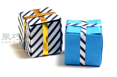 手工折纸礼物盒步骤图解 折纸礼物盒的折法