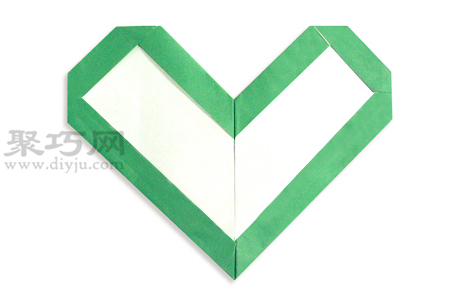 手工折纸带框的心教程 带框的心的折法图解