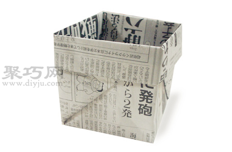 报纸手工折纸深盒子步骤图解 报纸折纸深盒子的折法
