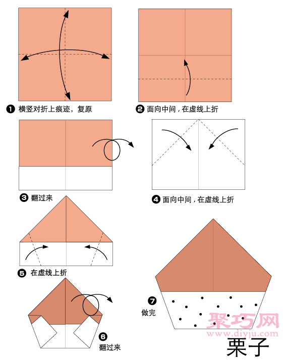 手工折纸栗子教程 栗子的折法图解