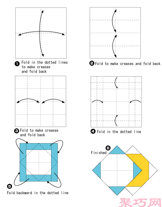 手工折纸杯垫教程 杯垫的折法图解