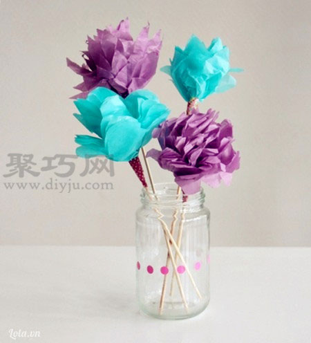简单的纸花的折法 绢纸如何手工DIY纸花