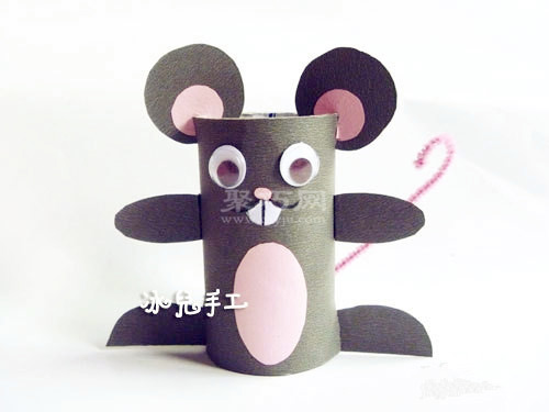 卷紙筒diy可愛卡通老鼠 衛生紙筒手工制作老鼠