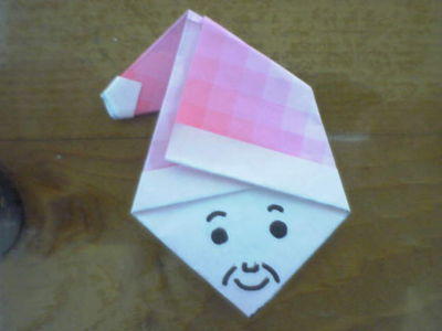 圣诞节手工折纸教程 教你DIY圣诞老人头折纸