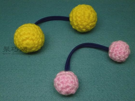 毛線頭繩織法教程  教你用鉤針編織可愛扎頭繩