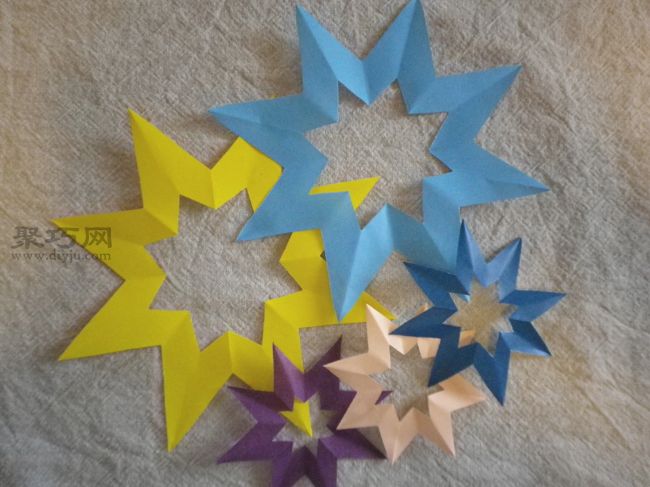 创意纸艺八角星裁剪图解 如何制作漂亮的星星小挂饰