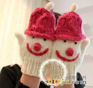 雪人手套的編織方法