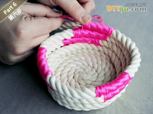 绳子DIY收纳盒 第六步