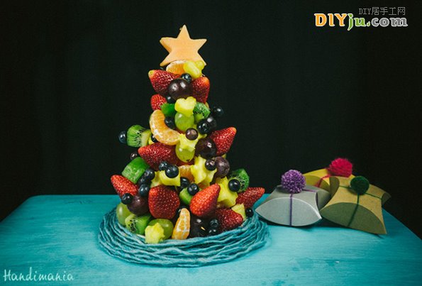 教你做創意水果拼盤 圣誕樹創意水果拼盤的做法