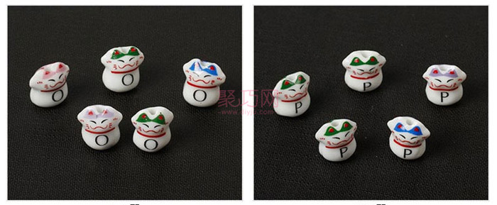 中国结DIY材料字母贴花陶瓷猫珠子图2