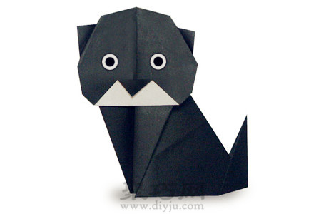 幼儿园折纸 小黑猫手工折纸教程