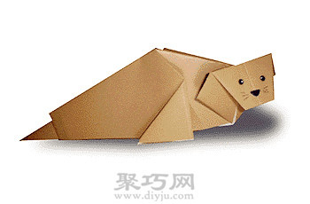简单海狗幼儿手工折纸教程
