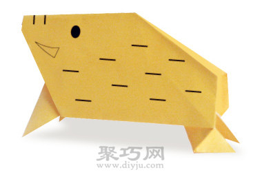 幼儿园儿童简单动物折纸教程：折纸野猪