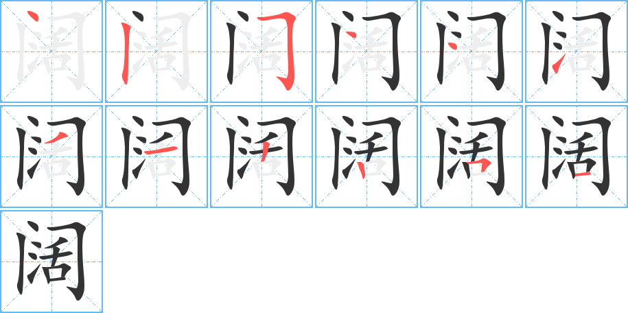 闊的筆畫(huà)順序