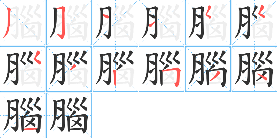 腦的筆畫順序