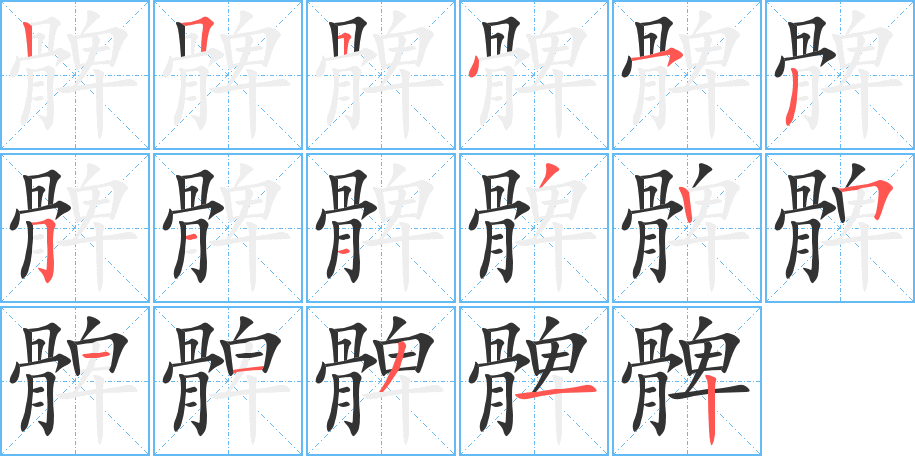 髀的筆畫順序