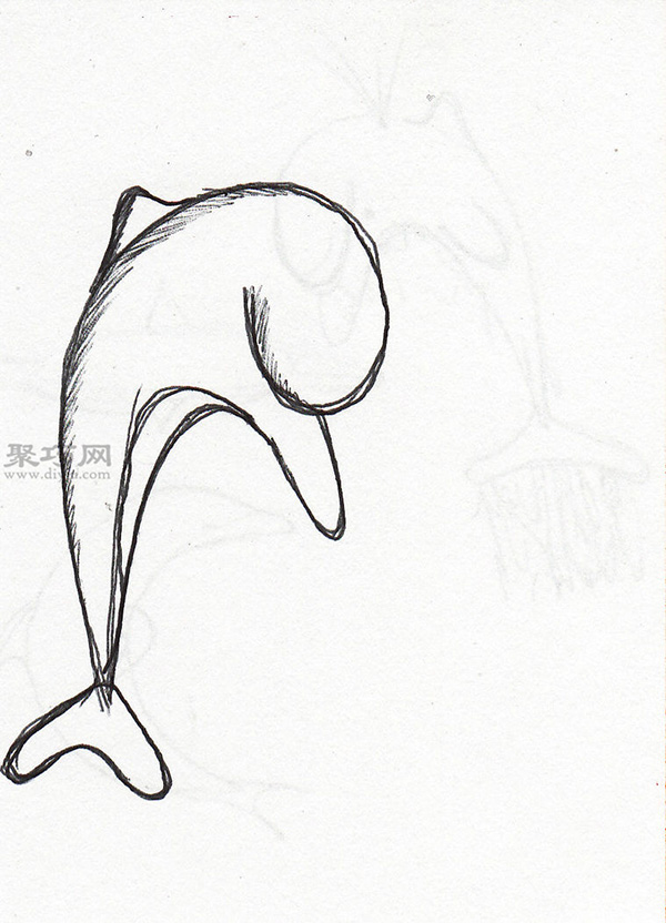 画卡通海豚教程图解 5: Tail