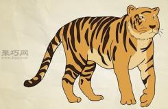 老虎的画法步骤 教你怎么画老虎全身简笔画