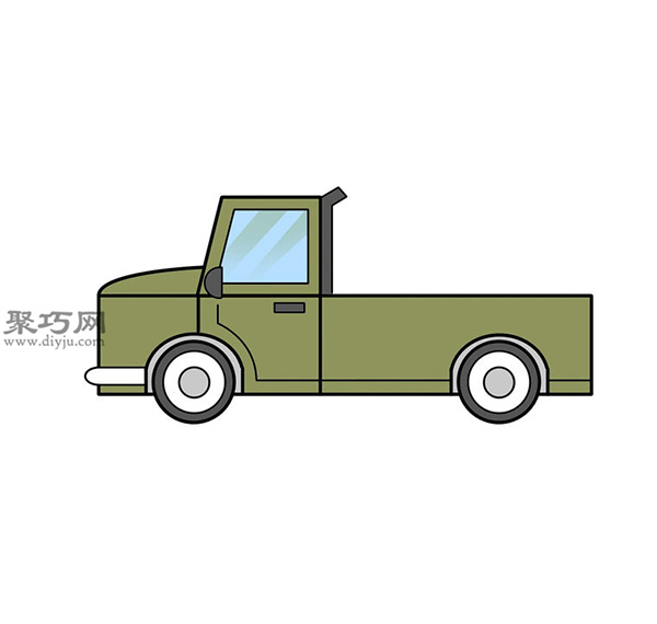 简笔画轻型卡车的画法步骤 13
