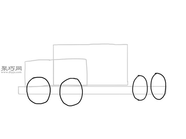 简笔画麦克货车的画法步骤 4