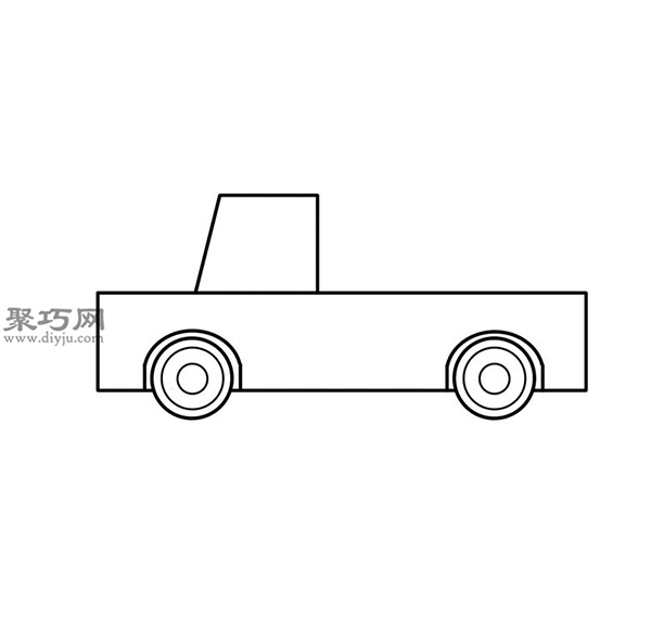 简笔画轻型卡车的画法步骤 04