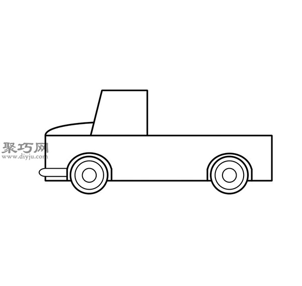 简笔画轻型卡车的画法步骤 06