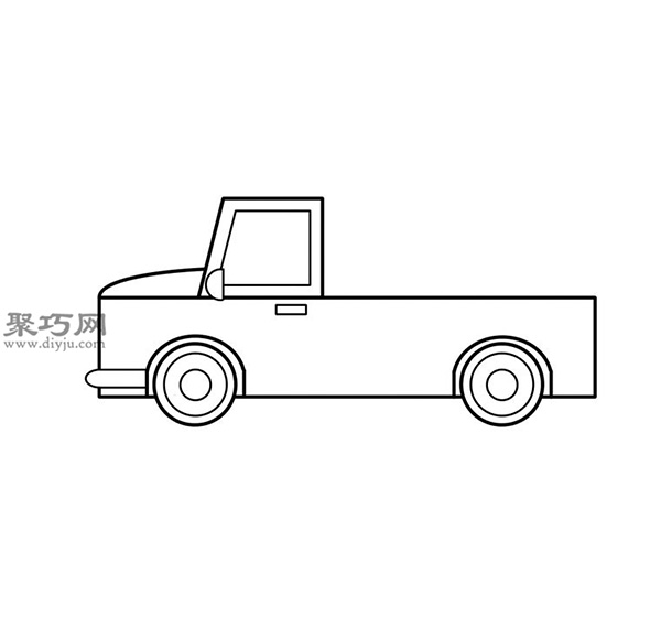 简笔画轻型卡车的画法步骤 09
