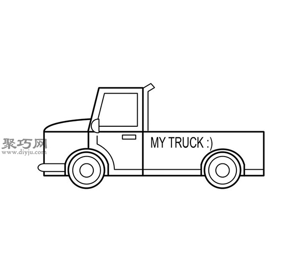 简笔画轻型卡车的画法步骤 12