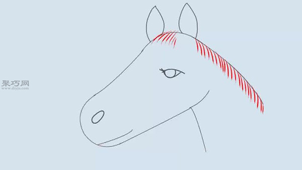 卡通马头的简笔画画法 教你怎么画可爱的卡通马头