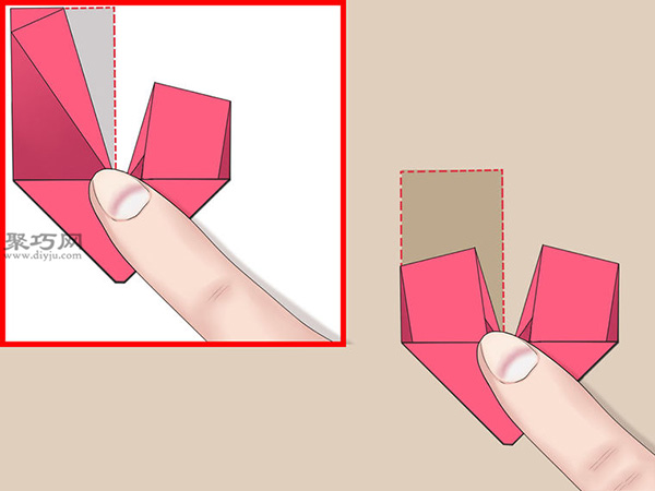 用长方形便签纸怎么折心形 情人节手工礼物折纸心教程 11