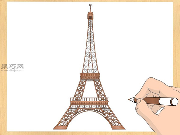 画埃菲尔铁塔的正面的画法 教你如何画埃菲尔铁塔