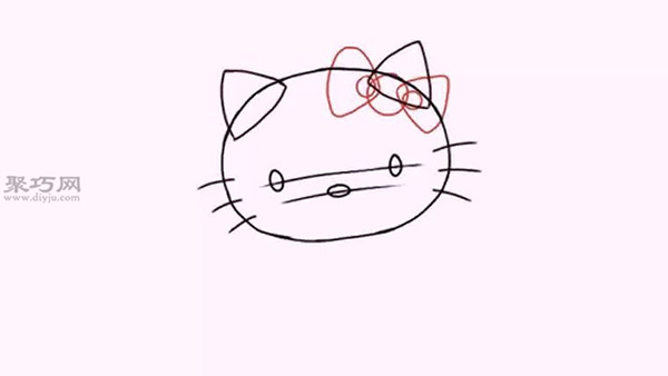 卡通凯蒂猫的画法步骤教程