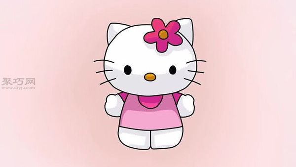 站着的Hello Kitty的画法 教你可爱的卡通凯蒂猫怎么画