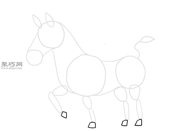 卡通斑马的画法步骤图解 7