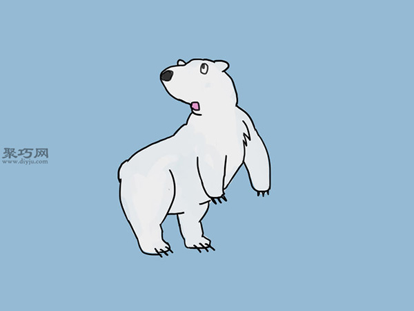 可爱的卡通北极熊怎么画 9