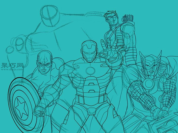 如何手绘漫画《复仇者联盟》英雄团队 10
