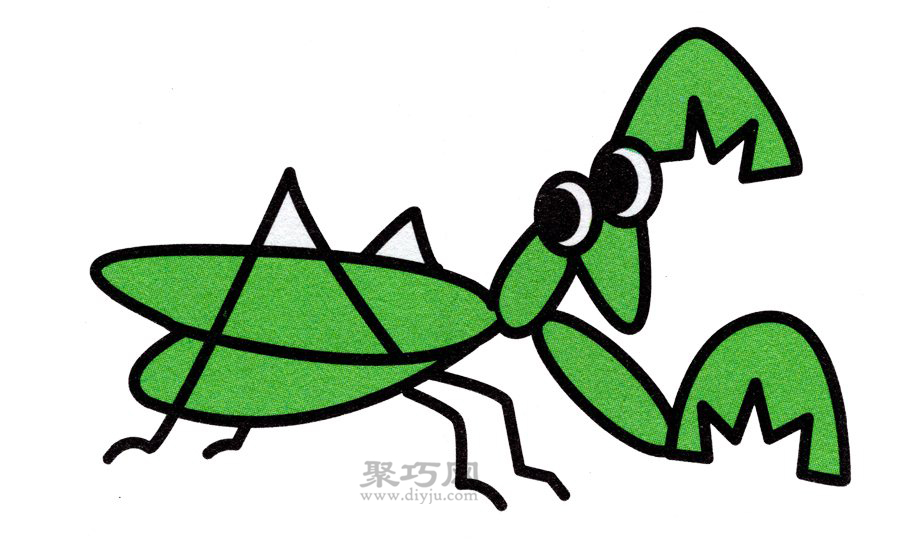 螳螂简笔画的画法
