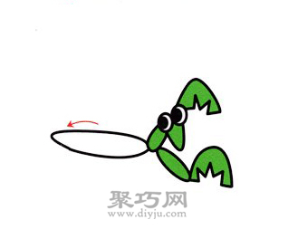 螳螂简笔画的画法步骤4