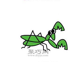 螳螂简笔画的画法步骤6