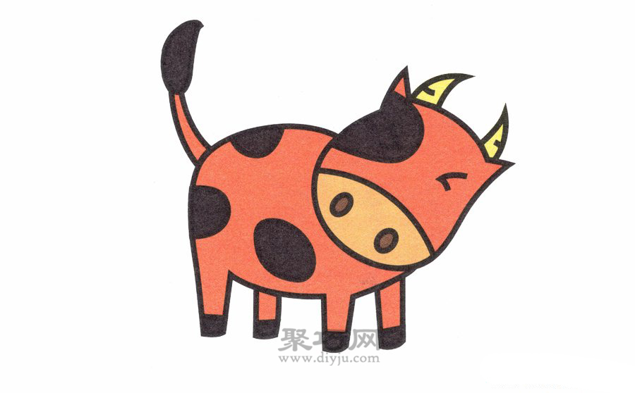 幼儿园简笔画教程一步一步教你奶牛怎么画简单又漂亮